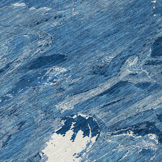 Piper Looms Chantille Abstract ACN1349 Navy Machine Washable Area Rug Swatch Image