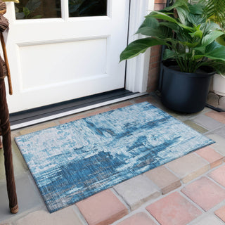 Piper Looms Chantille Abstract ACN1350 Denim Machine Washable Area Rug Scatter Outdoor Lifestyle Image Feature