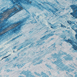 Piper Looms Chantille Abstract ACN1350 Denim Machine Washable Area Rug Swatch Image