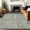 Piper Looms Chantille Abstract ACN1351 Khaki Machine Washable Area Rug Lifestyle Image Feature