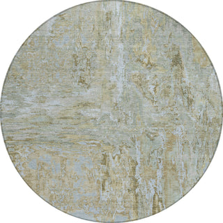 Piper Looms Chantille Abstract ACN1351 Khaki Machine Washable Area Rug Round Main Image