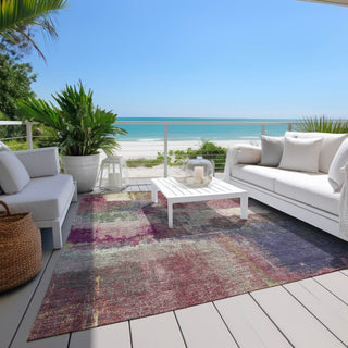Piper Looms Chantille Modern ACN1354 Blush Machine Washable Area Rug Outdoor Lifestyle Image Feature