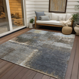 Piper Looms Chantille Modern ACN1355 Khaki Machine Washable Area Rug Outdoor Lifestyle Image Feature