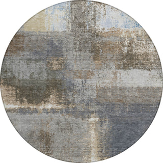Piper Looms Chantille Modern ACN1355 Khaki Machine Washable Area Rug Round Main Image