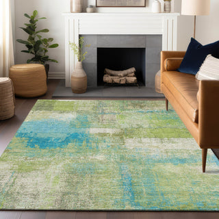 Piper Looms Chantille Modern ACN1356 Lime Machine Washable Area Rug Lifestyle Image Feature