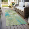 Piper Looms Chantille Modern ACN1356 Lime Machine Washable Area Rug Runner Outdoor Lifestyle Image Feature