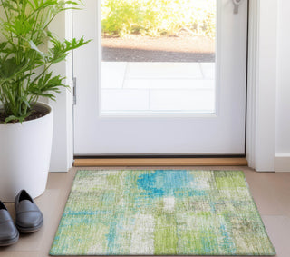 Piper Looms Chantille Modern ACN1356 Lime Machine Washable Area Rug Scatter Lifestyle Image Feature