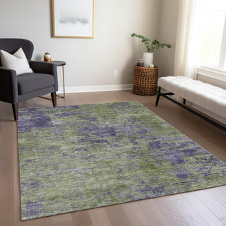Piper Looms Chantille Modern ACN1360 Olive Machine Washable Area Rug Lifestyle Image Feature