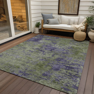 Piper Looms Chantille Modern ACN1360 Olive Machine Washable Area Rug Outdoor Lifestyle Image Feature