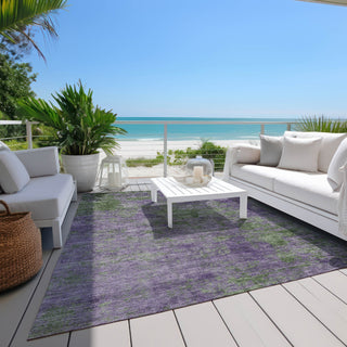 Piper Looms Chantille Modern ACN1361 Purple Machine Washable Area Rug Outdoor Lifestyle Image Feature