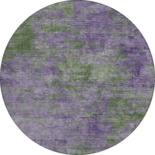Piper Looms Chantille Modern ACN1361 Purple Machine Washable Area Rug Round Main Image