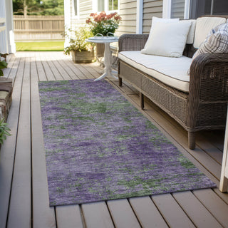 Piper Looms Chantille Modern ACN1361 Purple Machine Washable Area Rug Runner Outdoor Lifestyle Image Feature