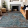 Piper Looms Chantille Modern ACN1362 Teal Machine Washable Area Rug Lifestyle Image Feature