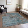 Piper Looms Chantille Modern ACN1362 Teal Machine Washable Area Rug Lifestyle Image Feature