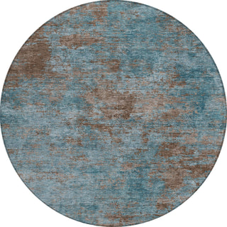 Piper Looms Chantille Modern ACN1362 Teal Machine Washable Area Rug Round Main Image