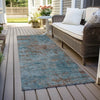 Piper Looms Chantille Modern ACN1362 Teal Machine Washable Area Rug Runner Outdoor Lifestyle Image Feature