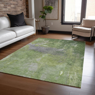 Piper Looms Chantille Modern ACN1365 Green Machine Washable Area Rug Lifestyle Image Feature