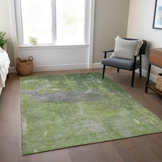 Piper Looms Chantille Modern ACN1365 Green Machine Washable Area Rug Lifestyle Image Feature