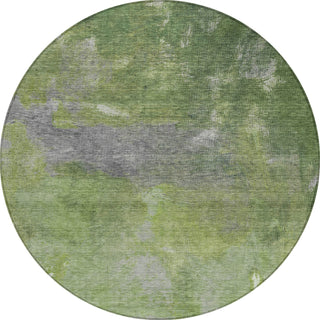 Piper Looms Chantille Modern ACN1365 Green Machine Washable Area Rug Round Main Image