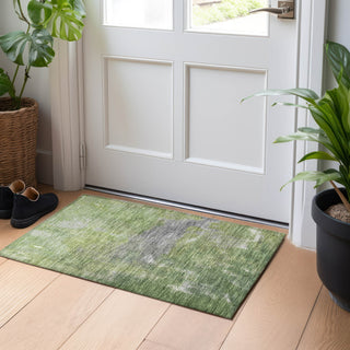 Piper Looms Chantille Modern ACN1365 Green Machine Washable Area Rug Scatter Lifestyle Image Feature