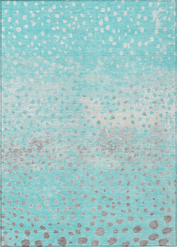 Piper Looms Chantille Dots ACN1366 Aqua Machine Washable Area Rug main image