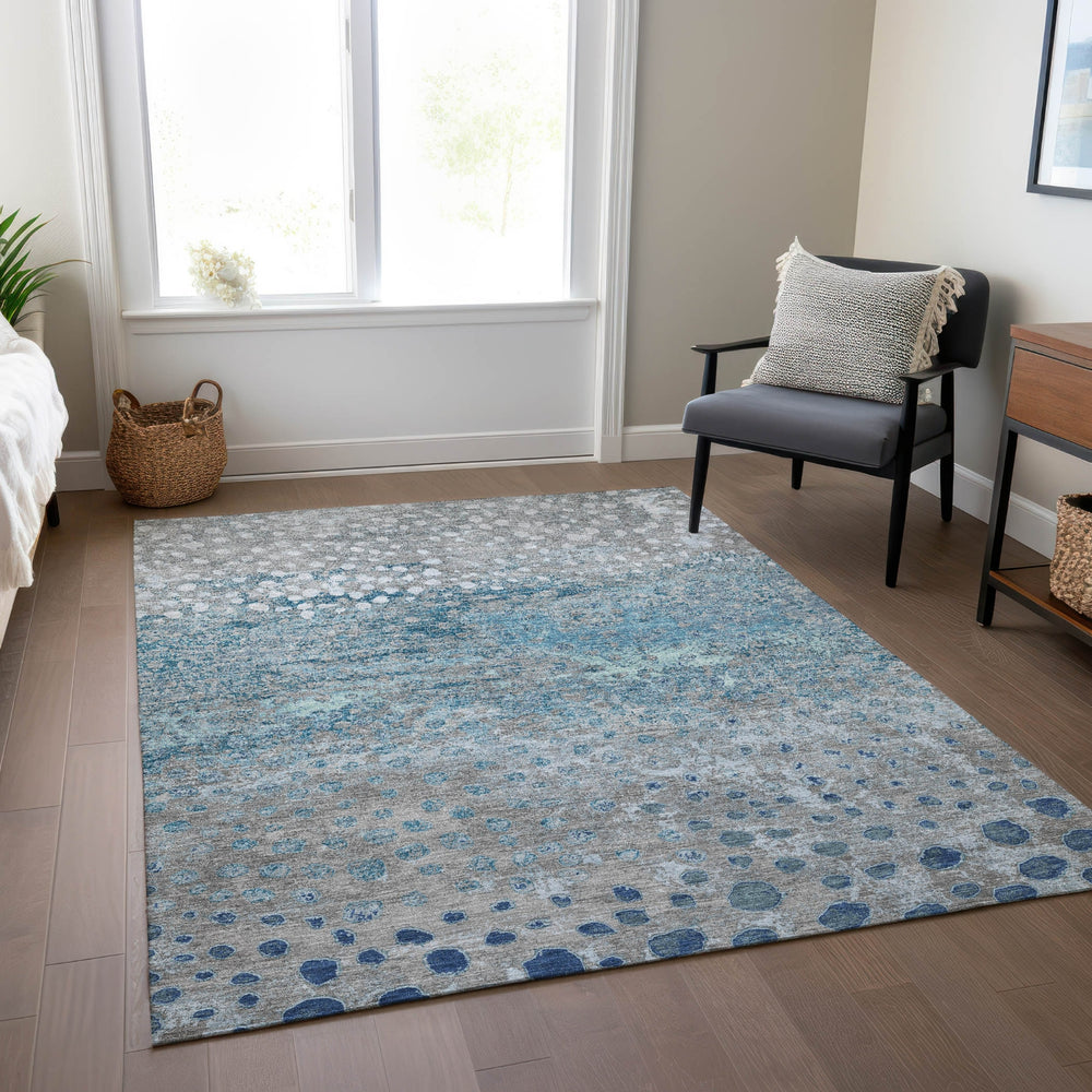 Piper Looms Chantille Dots ACN1368 Gray Machine Washable Area Rug Lifestyle Image Feature