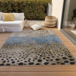 Piper Looms Chantille Dots ACN1369 Khaki Machine Washable Area Rug Outdoor Lifestyle Image Feature