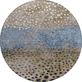 Piper Looms Chantille Dots ACN1369 Khaki Machine Washable Area Rug Round Main Image