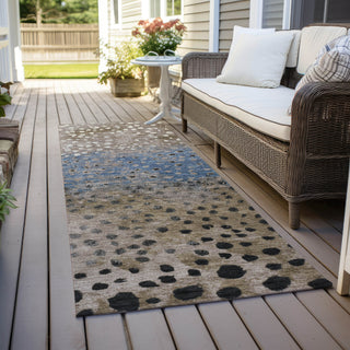 Piper Looms Chantille Dots ACN1369 Khaki Machine Washable Area Rug Runner Outdoor Lifestyle Image Feature