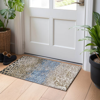 Piper Looms Chantille Dots ACN1369 Khaki Machine Washable Area Rug Scatter Lifestyle Image Feature