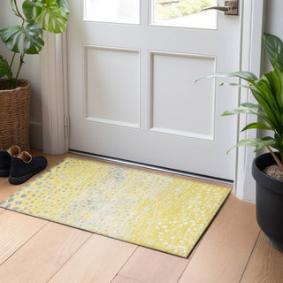Piper Looms Chantille Dots ACN1370 Yellow Machine Washable Area Rug Scatter Lifestyle Image Feature