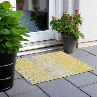 Piper Looms Chantille Dots ACN1370 Yellow Machine Washable Area Rug Scatter Outdoor Lifestyle Image Feature