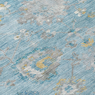 Piper Looms Chantille Formal ACN1373 Teal Machine Washable Area Rug Swatch Image