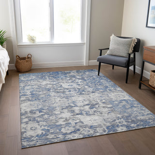 Piper Looms Chantille Formal ACN1375 Blue Machine Washable Area Rug Lifestyle Image Feature