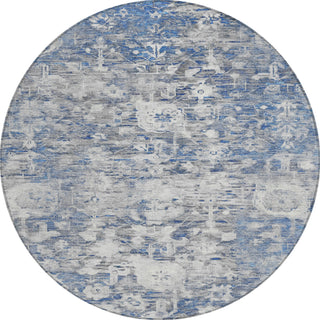 Piper Looms Chantille Formal ACN1375 Blue Machine Washable Area Rug Round Main Image