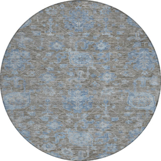 Piper Looms Chantille Formal ACN1376 Gray Machine Washable Area Rug Round Main Image