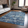 Piper Looms Chantille Stripes ACN1380 Navy Machine Washable Area Rug Lifestyle Image Feature