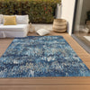 Piper Looms Chantille Stripes ACN1380 Navy Machine Washable Area Rug Outdoor Lifestyle Image Feature