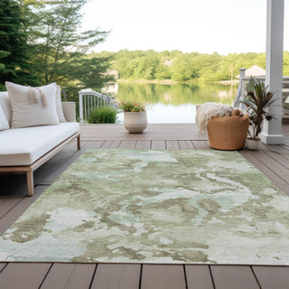 Piper Looms Chantille Modern ACN1381 Aloe Machine Washable Area Rug Outdoor Lifestyle Image Feature