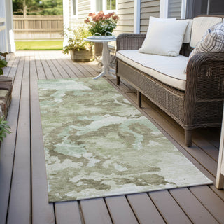 Piper Looms Chantille Modern ACN1381 Aloe Machine Washable Area Rug Runner Outdoor Lifestyle Image Feature