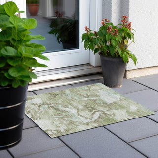 Piper Looms Chantille Modern ACN1381 Aloe Machine Washable Area Rug Scatter Outdoor Lifestyle Image Feature