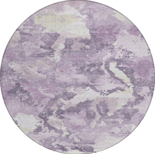 Piper Looms Chantille Modern ACN1382 Lavender Machine Washable Area Rug Round Main Image