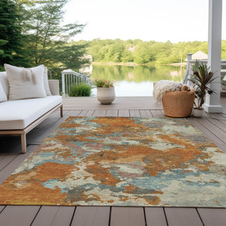 Piper Looms Chantille Modern ACN1385 Copper Machine Washable Area Rug Outdoor Lifestyle Image Feature