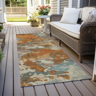 Piper Looms Chantille Modern ACN1385 Copper Machine Washable Area Rug Runner Outdoor Lifestyle Image Feature