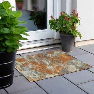 Piper Looms Chantille Modern ACN1385 Copper Machine Washable Area Rug Scatter Outdoor Lifestyle Image Feature
