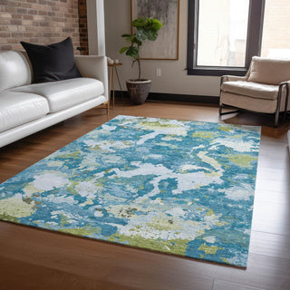 Piper Looms Chantille Modern ACN1386 Denim Machine Washable Area Rug Lifestyle Image Feature