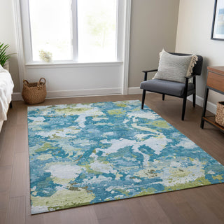 Piper Looms Chantille Modern ACN1386 Denim Machine Washable Area Rug Lifestyle Image Feature