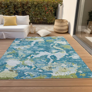 Piper Looms Chantille Modern ACN1386 Denim Machine Washable Area Rug Outdoor Lifestyle Image Feature