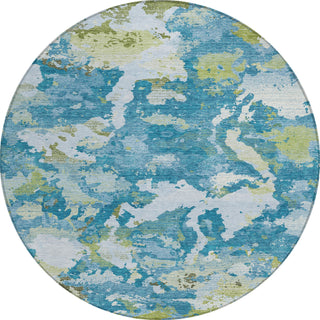 Piper Looms Chantille Modern ACN1386 Denim Machine Washable Area Rug Round Main Image
