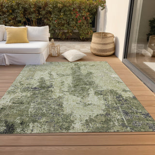 Piper Looms Chantille Modern ACN1389 Aloe Machine Washable Area Rug Outdoor Lifestyle Image Feature
